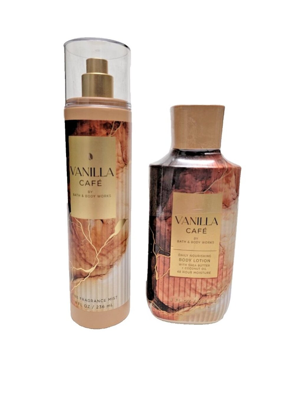 Bath & Body Works VANILLA CAFE Fine Fragrance Mist & BODY LOTION Set of 2 Yummy!